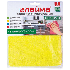 Салфетка из МИКРОФИБРЫ универсальная 30&times;30 см, ассорти, 280 г/<wbr/>м<sup>2</sup>, LAIMA, 601244
