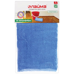 Тряпка для мытья пола из микрофибры, СУПЕР ПЛОТНАЯ, 70&times;80 см, синяя, 300 г/<wbr/>м<sup>2</sup>, LAIMA, 601250
