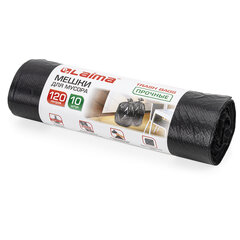 Мешки для мусора 120 л, черные, в рулоне 10 шт., прочные, ПНД 18 мкм, 70&times;110 см, LAIMA, 601386
