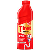 Средство для прочистки канализационных труб 1 л, TIRET (Тирет) "Turbo", гель