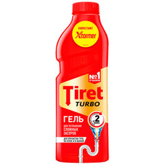 Средство для прочистки канализационных труб 1 л, TIRET (Тирет) &laquo;Turbo&raquo;, гель
