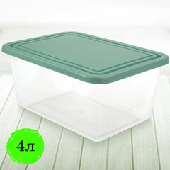 Контейнер 4 л, с крышкой, герметичный, универсальный, хранение и СВЧ, 12,5&times;19&times;25 см, IDEA, М 1455