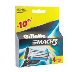 Сменные кассеты для бритья 4 шт., GILLETTE (Жиллет) &laquo;Mach3&raquo;, для мужчин