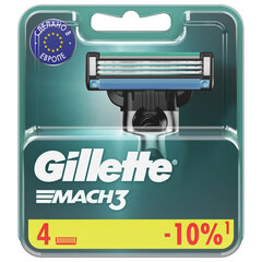 Сменные кассеты для бритья 4 шт., GILLETTE (Жиллет) &laquo;Mach3&raquo;, для мужчин