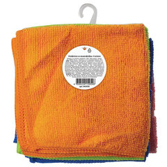 Салфетки из МИКРОФИБРЫ 25&times;25 см, КОМПЛЕКТ 4 шт. (2 стандарт, 2 клетка), 180 г/<wbr/>м<sup>2</sup>, ЛЮБАША, 603936