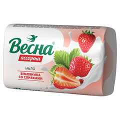 Мыло туалетное 90 г ВЕСНА &laquo;Земляника со сливками&raquo;, ГОСТ, 6090