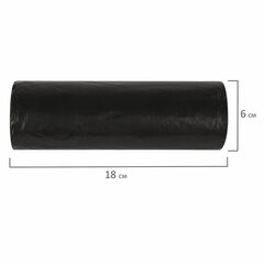 Мешки для мусора 120 л черные в рулоне 10 шт., ПВД 20 мкм, 67&times;100 см, ЛЮБАША эконом, 605333