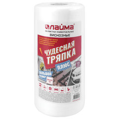 Салфетки универсальные в рулоне 125 шт. ЧУДЕСНАЯ ТРЯПКА ПЛЮС, 25&times;30 см, вискоза, 45 г/<wbr/>м<sup>2</sup>, LAIMA, 605491