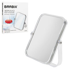 Зеркало настольное BRABIX, 19&times;16 см, двустороннее, с увеличением, прозрачная рамка, 607423