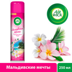 Освежитель воздуха аэрозольный 290 мл, AIRWICK &laquo;Мальдивские мечты" &mdash; "Тропические цветы и Пачули&raquo;, 93046