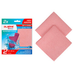 Салфетка из МИКРОФИБРЫ ГУБЧАТАЯ PVA/<wbr/>ПВА СУПЕРВПИТЫВАЮЩАЯ 30&times;30 см, КОМПЛЕКТ 2 шт., HIGH ABSORB, 320 г/<wbr/>м<sup>2</sup>, LAIMA, 607790