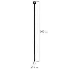 Стяжка (хомут) нейлоновая сверхпрочная POWER LOCK, 2,5&times;100 мм, КОМПЛЕКТ 100 шт., черная, SONNEN, 607915