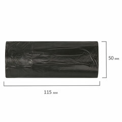 Мешки для мусора 30 л черные в рулоне 30 шт., ПНД 10 мкм, 50&times;60 см, ЛЮБАША, 608090