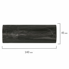 Мешки для мусора 60 л, черные, в рулоне 20 шт., ПНД 8 мкм, 58&times;65 см, ЛЮБАША, 608092