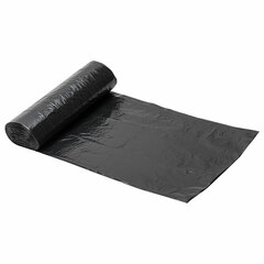 Мешки для мусора 120 л, черные, в рулоне 10 шт., ПВД 25 мкм, 68&times;105 см, ЛЮБАША, 608094