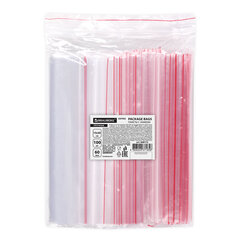 Пакеты ZIP LOCK &laquo;зиплок&raquo; ПРОЧНЫЕ, комплект 100 шт., 150&times;200 мм, ПВД, 60 мкм, BRAUBERG EXTRA, 608172