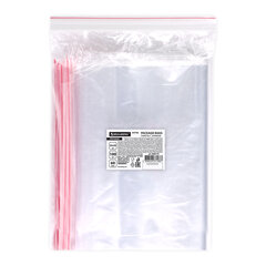 Пакеты ZIP LOCK &laquo;зиплок&raquo; ПРОЧНЫЕ, комплект 100 шт., 250&times;350 мм, ПВД, 60 мкм, BRAUBERG EXTRA, 608175