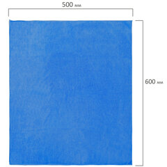 Тряпка из микрофибры 50&times;60 см, АВТО / ДОМ / ОФИС, &laquo;OVERLOCK INDIGO COLOUR&raquo;, синяя, 220 г/<wbr/>м<sup>2</sup>, LAIMA HOME, 608222