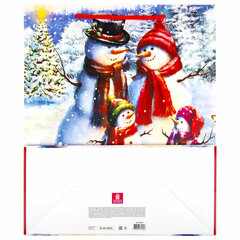 Пакет подарочный (1 штука) новогодний 26&times;13&times;32 см, ЗОЛОТАЯ СКАЗКА &laquo;Snowman&raquo;, глиттер, 608232