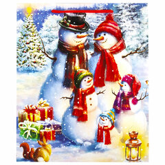 Пакет подарочный (1 штука) новогодний 26&times;13&times;32 см, ЗОЛОТАЯ СКАЗКА &laquo;Snowman&raquo;, глиттер, 608232