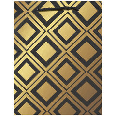 Пакет подарочный (1 штука) 18&times;10&times;23 см, ЗОЛОТАЯ СКАЗКА &laquo;Gold Luxury&raquo;, тиснение фольгой, чёрный, 608248
