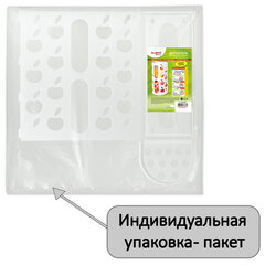 Держатель контейнер корзина APPLE для пакетов, мешков, бахил, 37,5&times;16&times;13 см, белый, LAIMA, 608368