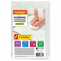 Коврик силиконовый для раскатки/<wbr/>запекания 46&times;66 см, зеленый, ПОДАРОК пластиковый нож, DASWERK (ДАСВЕРК), 608428
