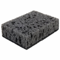 Губки для посуды 9,8&times;6,6&times;3 см, КОМПЛЕКТ 10 шт., SQUARE BLACK, КРУПНОПОРИСТЫЙ поролон с абразивным слоем, LAIMA, 608648