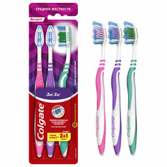 Зубная щетка НАБОР (2+1) COLGATE &laquo;Зиг заг&raquo;, средней жесткости
