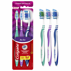 Зубная щетка НАБОР (2+1) COLGATE &laquo;Зиг заг&raquo;, средней жесткости