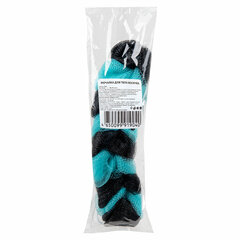 Мочалка для тела КОСИЧКА, нейлоновая с ручками, 80 г (29&times;6&times;6 см), ассорти