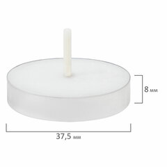 Свечи чайные Standard, до 3,5 часов горения, вес 9 г, КОМПЛЕКТ 50 шт., в гильзе, LAIMA, 609197