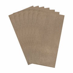 Крафт-пакет бумажный 12&times;8&times;24 см, КОМПЛЕКТ 100 шт., плотность 90 г/<wbr/>м<sup>2</sup>, LAIMA ECO CRAFT, 609682