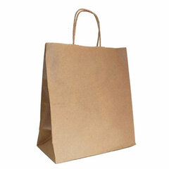 Крафт-пакет бумажный 26&times;15&times;35 см, крученые ручки, плотность 90 г/<wbr/>м<sup>2</sup>