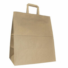 Крафт-пакет бумажный 32&times;20&times;37 см, плоские ручки, плотность 90 г/<wbr/>м<sup>2</sup>