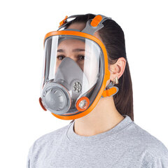 Маска полнолицевая Jeta Safety 5950, силикон, ударопрочный поликарбонат, защитная пленка, без фильтров, размер М