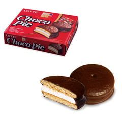 Печенье LOTTE &laquo;Choco Pie&raquo; (&laquo;Чоко Пай&raquo;), прослоенное, глазированное, в картонной упаковке, 336 г (12 штук х 28 г)