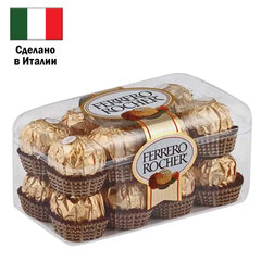 Конфеты шоколадные FERRERO &laquo;Rocher&raquo; с лесным орехом, 200 г, пластиковая упаковка, ИТАЛИЯ