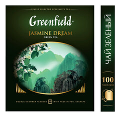 Чай GREENFIELD &laquo;Jasmine Dream&raquo; зеленый с жасмином, 100 пакетиков в конвертах по 2 г