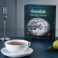 Чай GREENFIELD &laquo;Earl Grey Fantasy&raquo; черный с бергамотом и цитрусом, 100 пакетиков в конвертах по 2 г