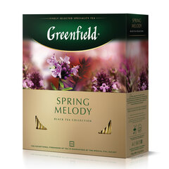 Чай GREENFIELD &laquo;Spring Melody&raquo; черный с чабрецом, мятой, смородиной, 100 пакетиков в конвертах по 1,5 г