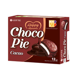 Печенье LOTTE &laquo;Choco Pie Cacao&raquo; (&laquo;Чоко Пай Какао&raquo;), глазированное, картонная упаковка, 336 г, 12 шт. х 28 г