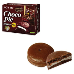Печенье LOTTE &laquo;Choco Pie Cacao&raquo; (&laquo;Чоко Пай Какао&raquo;), глазированное, картонная упаковка, 336 г, 12 шт. х 28 г