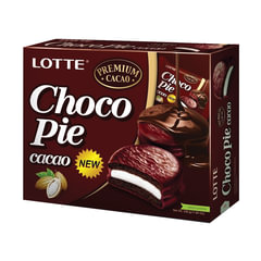 Печенье LOTTE &laquo;Choco Pie Cacao&raquo; (&laquo;Чоко Пай Какао&raquo;), глазированное, картонная упаковка, 336 г, 12 шт. х 28 г