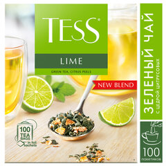 Чай TESS &laquo;Lime&raquo; зеленый с цедрой цитрусовых, 100 пакетиков в конвертах по 1,5 г