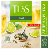 Чай TESS "Lime" зеленый с цедрой цитрусовых, 100 пакетиков в конвертах по 1,5 г