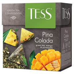 Чай TESS &laquo;Pina Colada&raquo; зеленый с ароматом тропических фруктов, 20 пирамидок по 1,8 г