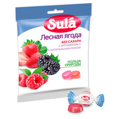 Карамель леденцовая SULA (Зула) &laquo;Лесные ягоды&raquo;, без сахара с витамином С, 60 г