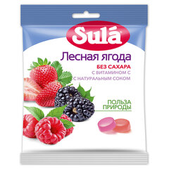 Карамель леденцовая SULA (Зула) &laquo;Лесные ягоды&raquo;, без сахара с витамином С, 60 г
