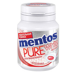 Жевательная резинка MENTOS Pure White &laquo;Клубника&raquo;, 54 г, банка
